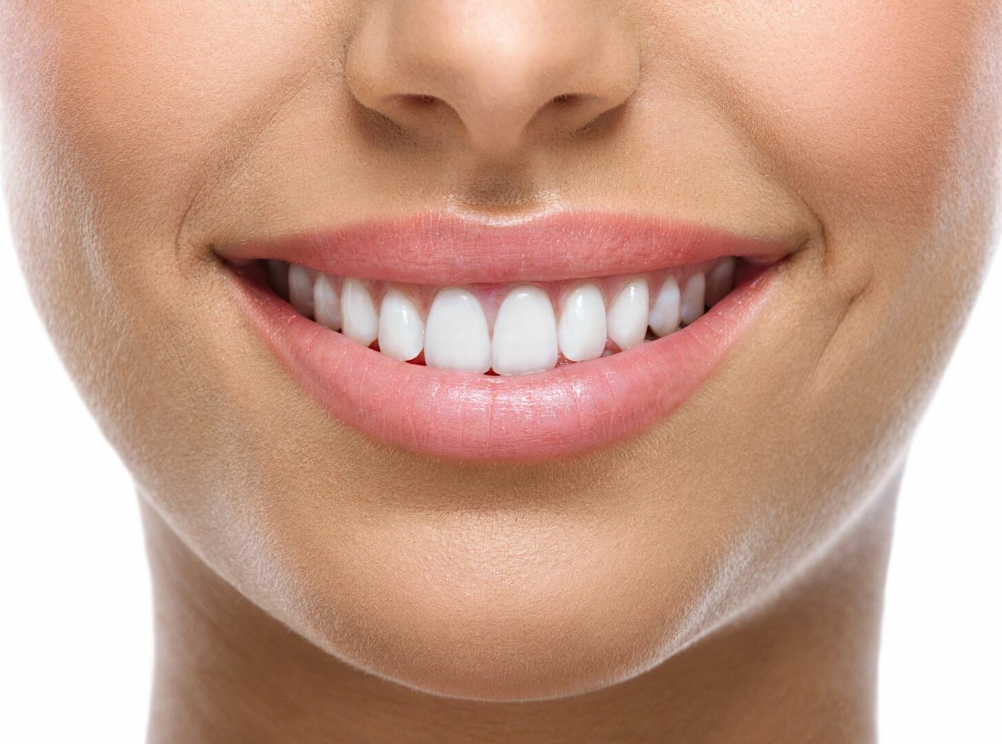 The mouth and teeth of a smiling woman